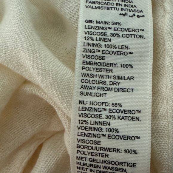 Fat Face Ivory embroidered Black Long Sleeve Dress Size 8 - Picture 11 of 12